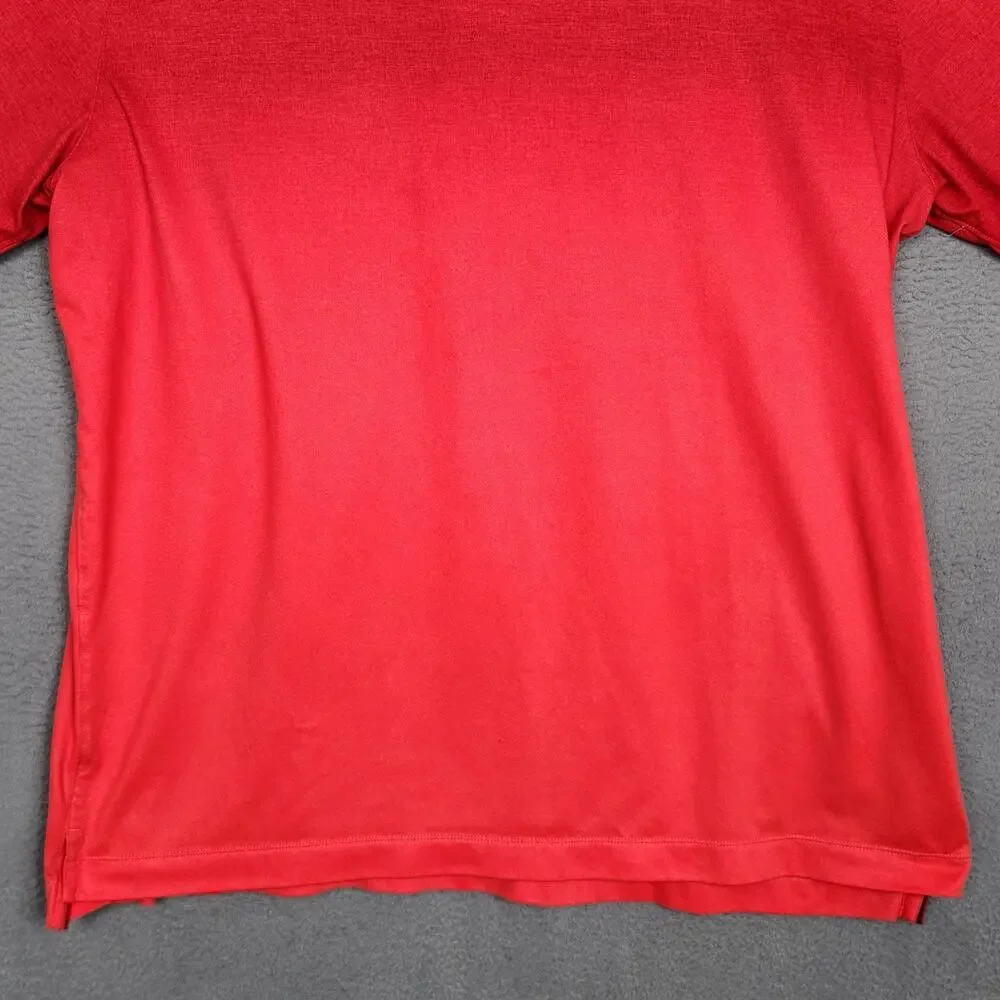 NIKE Golf Polo Shirt Mens 2XL Red Gradient Tour Performance Dri-FIT 802086-647